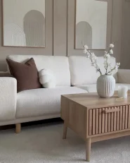 Sofa 3-Sitzer NIVALA Bouclé Cremeweiß_979443