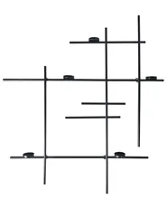 Wandkerzenhalter PORTO 74 cm Schwarz_968617
