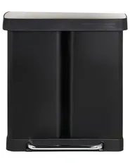 Double Pedal Waste Bin 60 L ECOSORT Metal Black_992823