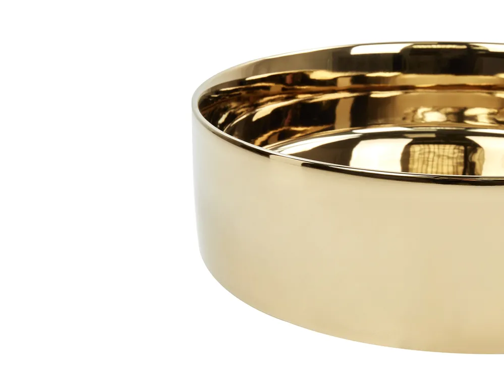 Aufsatzwaschbecken TEBAR ⌀ 40 cm Keramik Gold_922243