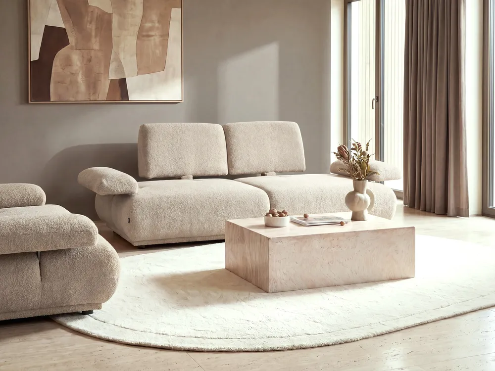 Sofa 3-Sitzer NACKA Bouclé Beige_1056834