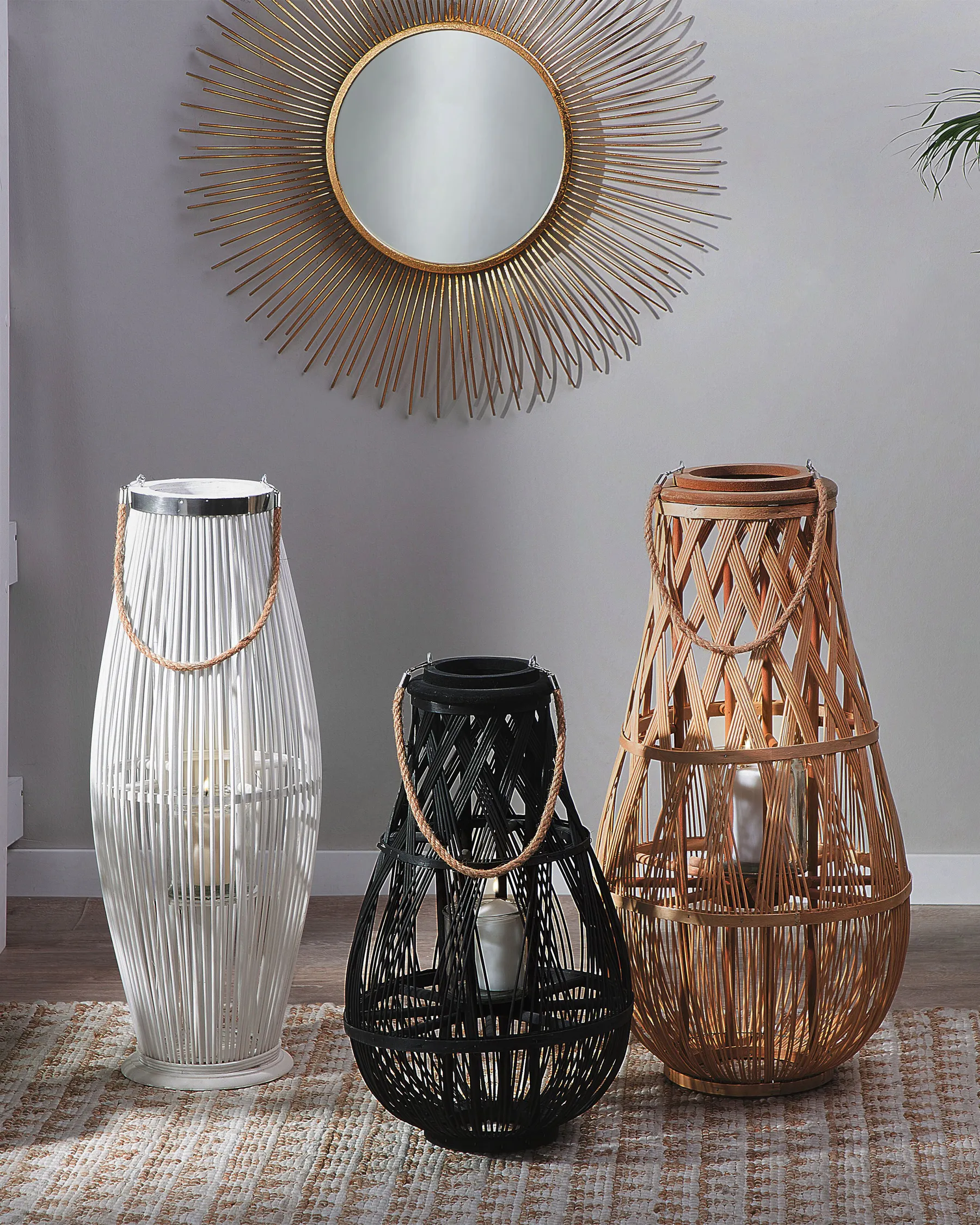 Lantern TONGA 56 cm Bamboo Black_774313