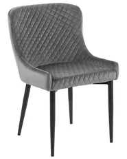 Set of 2 Dining Chairs SOLANO Velvet Grey_752177