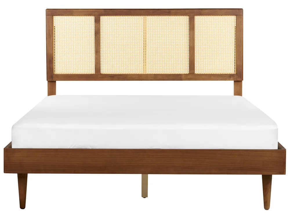 Bett mit Lattenrost Rattan AURAY 160 x 200 cm Braun_943896