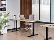 Schreibtisch manuell höhenverstellbar DESTINES 160 cm 72 cm Schwarz / Hellbraun_1000547