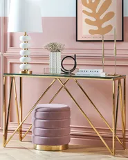 Console Table WESO Tempered Glass Gold_824971