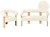 Sofa Set ILBRO Bouclé Cremeweiß / Hellbraun