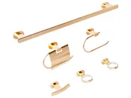 Badezimmerhalter Set 6-teilig TOCOPILLA mit Handtuchstangen und -haken Gold_989783