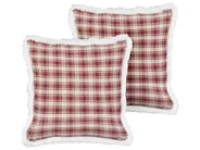 Dekokissen 2er Set BROOKIES 45 x 45 cm Dunkelrot Weihnachtsmotiv_947061