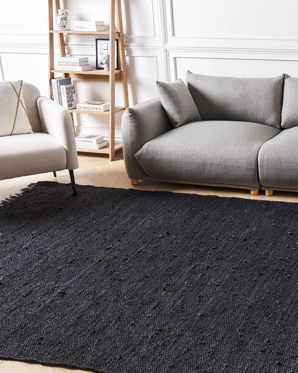 Teppich SINANKOY Schwarz 160 x 230 cm Jute_903977