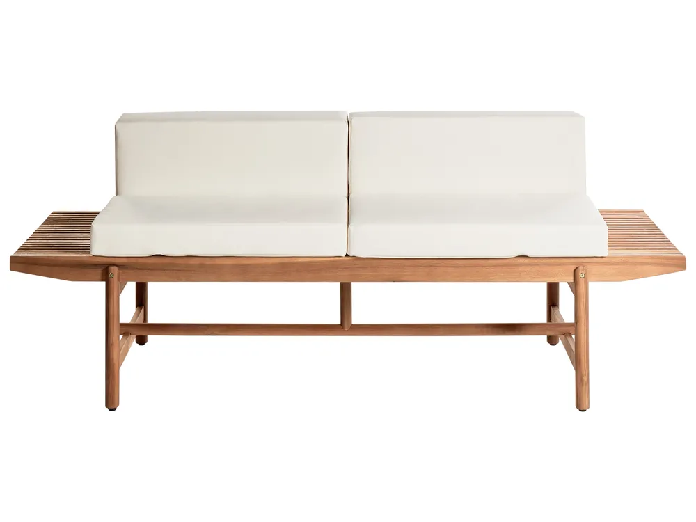 Lounge Set mit Tisch 3-Sitzer GIAVENO Akazienholz Cremeweiß_958703
