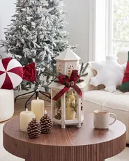 LED Laterne SAVIVESI 38 cm Weihnachtsmotiv Weiß_1028256