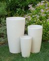 Set mit 2 Blumentöpfen ABDERA 31 cm Hellbeige