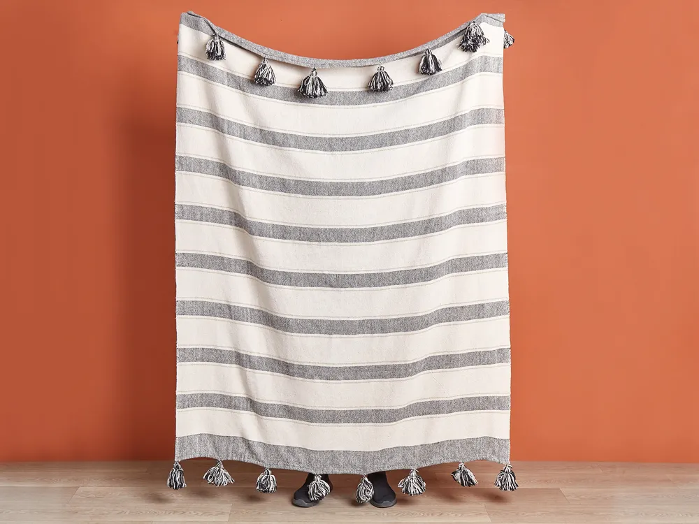 Kuscheldecke CAYIR Baumwolle 130 x 170 cm Beige_864071
