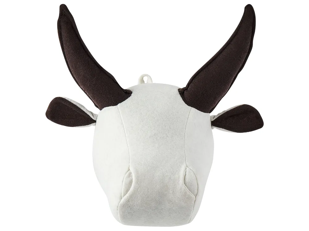 Wanddekoration für Kinder Stier GEOFFREY Baumwolle 24 cm Weiß