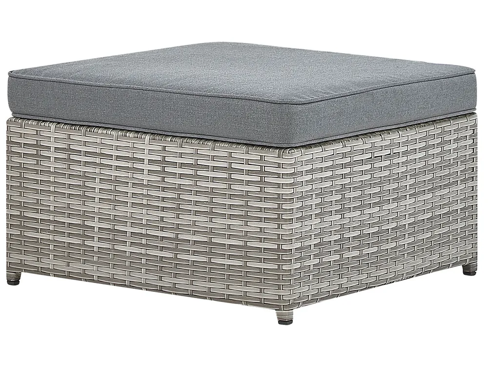 Garten Ecksofa mit Tisch 5-Sitzer SABBIA modular Polyrattan Hellgrau rechtsseitig_836748