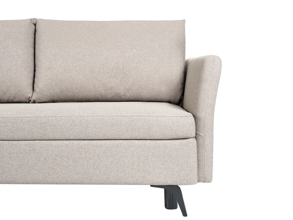 Eckschlafsofa 3-Sitzer KOGE mit Stauraum Stoff Beige rechtsseitig_1082606