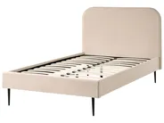Bett mit Lattenrost Bouclé FLAYAT 120 x 200 cm Hellbeige_1024391