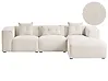 Corner Sofa DOLVA Corduroy Off-White Left Hand