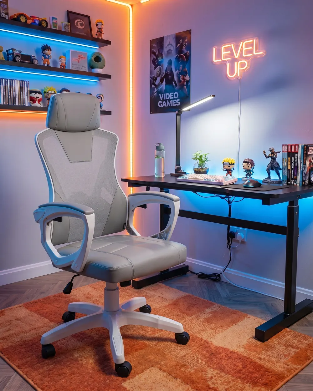 Bürostuhl IGNIS Kunstleder Hellgrau