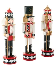 Dekofiguren 3er Set RICKLEAN 30 cm Nussknacker Rot / Weiß_1027596