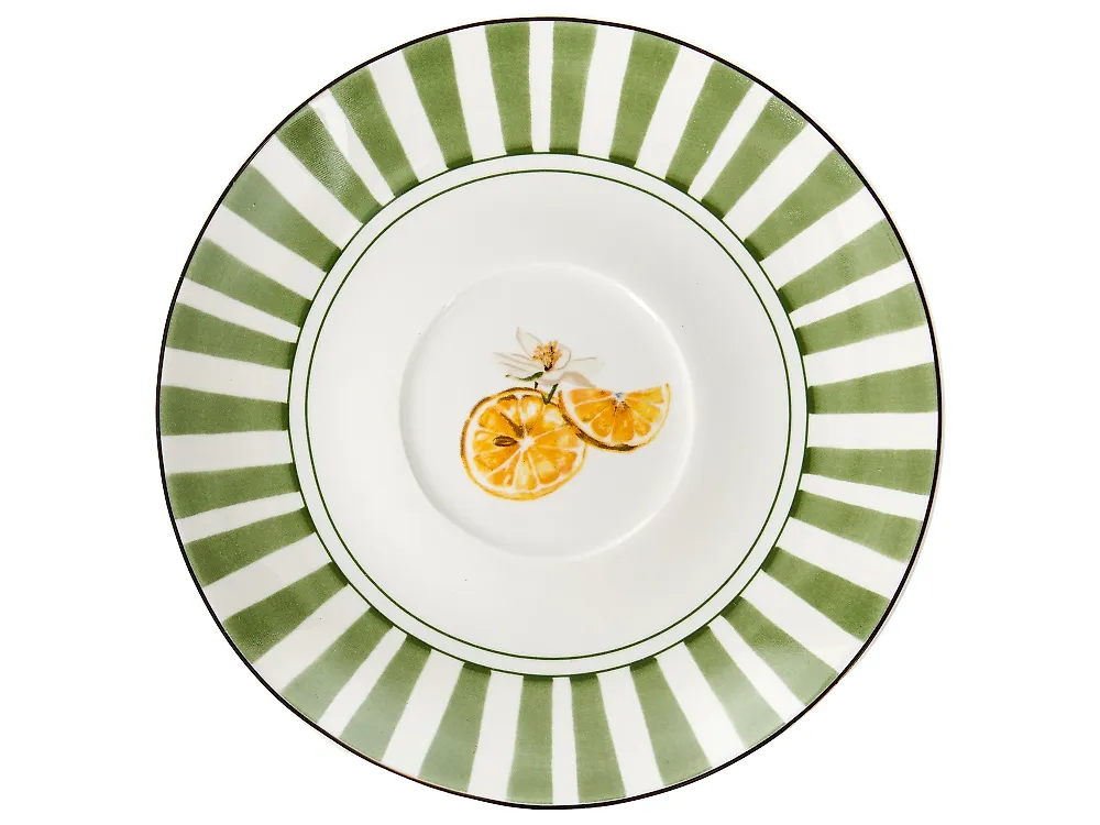 20-Piece Dinnerware Set LEMONGRASS Porcelain White/Green_1191910