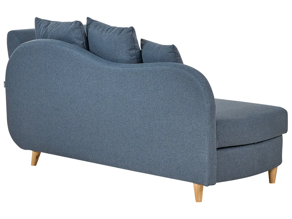 Right-Hand Chaise Longue MERI with Storage Faux Linen Dark Blue_881339