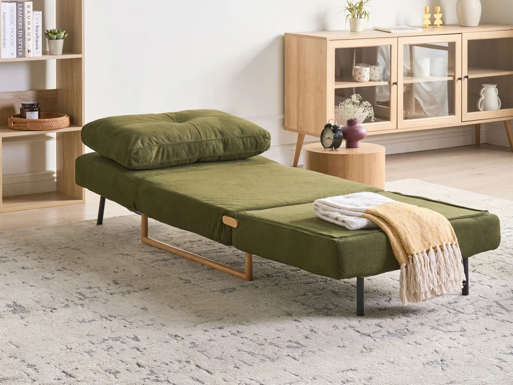 Living Room Set 6 Seater JERSLEV Fabric Green_1016655
