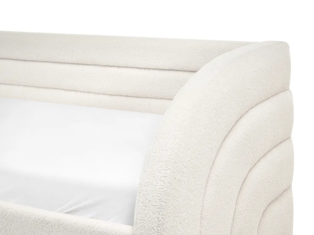 Trundle Bed Boucle ALBIAC 90 x 200 cm (EU Single) White_1021953