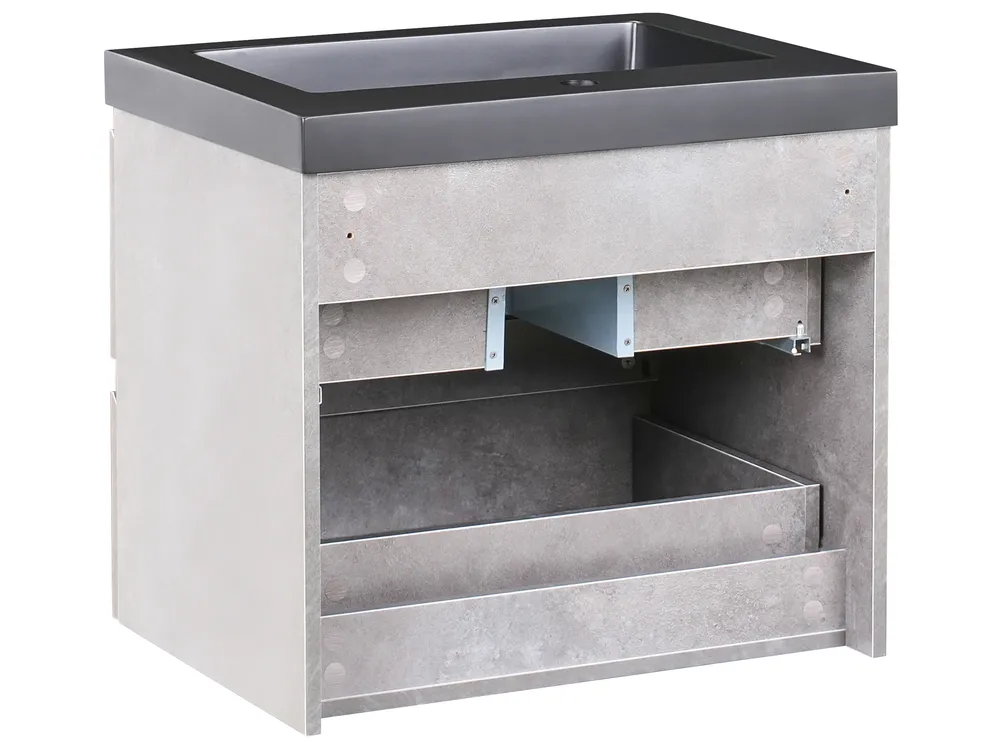 Wandmontierter Waschbeckenunterschrank mit Waschbecken CARDIEL Grau_1006196