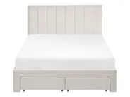 Krevet s ladicama LONZAC Samet Krem bijela 120 x 200 cm_1014743