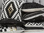 Set of 2 Decorative Cushions HELCONIA 45 x 45 cm Cotton Multicolour Geometric Pattern_1178513