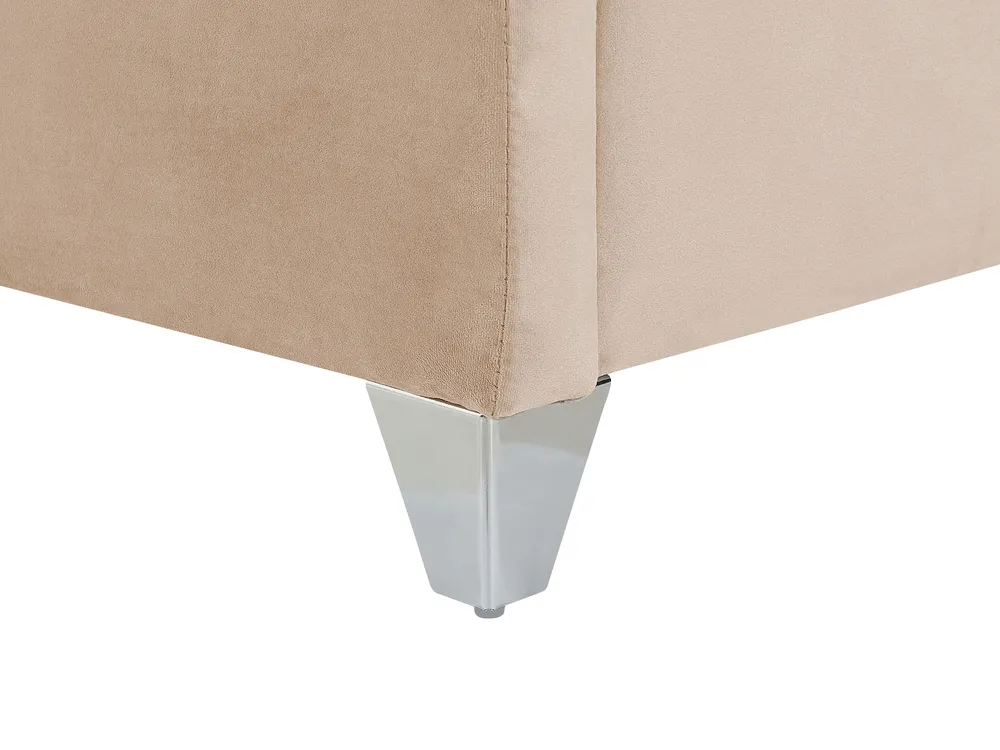 Bed Velvet LUBBON 140 x 200 cm (EU Double) Beige_899022