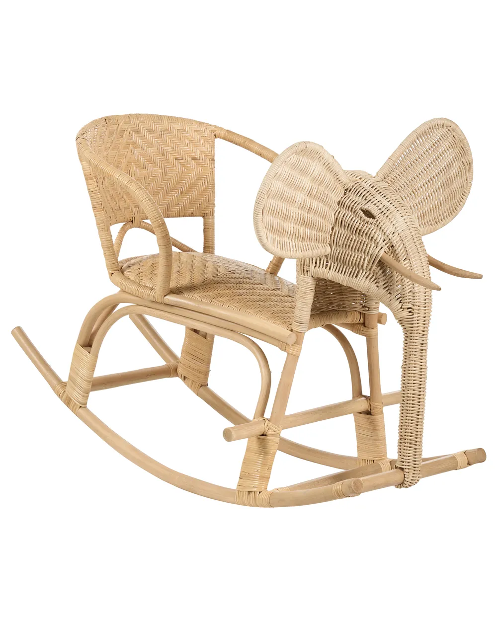 Kinderschaukelstuhl Elefant AMPOLLINO Rattan Naturfarben