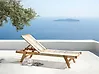 Sonnenliege PROSSEDI mit Relaxfunktion Akazienholz Beige
