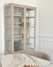 Glass Display Cabinet OXTED 80 cm Metal Beige_1085739