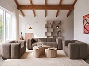 Bankenset 5-zits ANTOLA Bouclé Taupe_1161685
