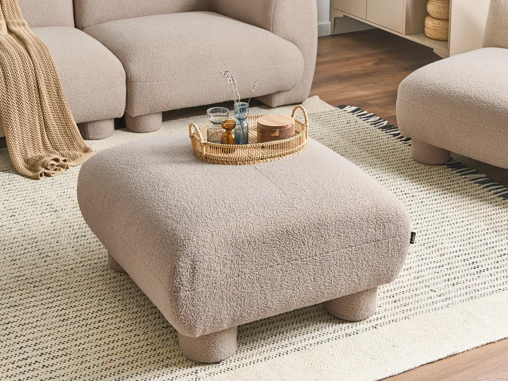 Ottomane MJALBI Bouclé Beige