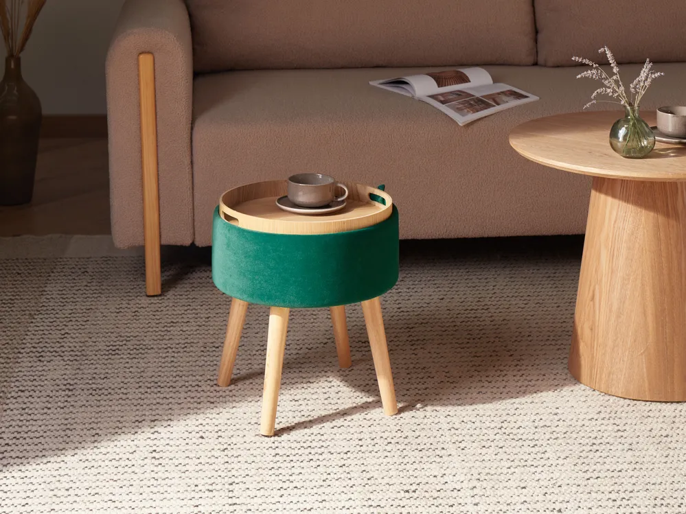 Hocker mit Stauraum NEELY Samtstoff Smaragdgrün_1026901