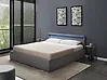 Bett mit Stauraum und LED-Beleuchtung ARMELLE Stoff Dunkelgrau 180 x 200 cm