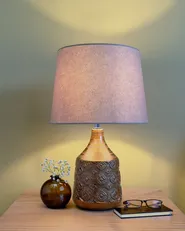 Table Lamp WARI Ceramic Golden Brown_1071327