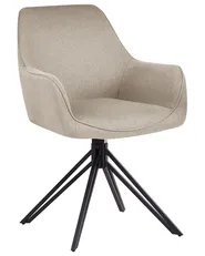 Esszimmerstuhl 2er Set drehbar JODAR Stoff Taupe_945219