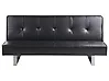 Sofa Bed 3 Seater DERBY Faux Leather Black