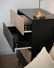 Kommode mit 4 Schubladen BLYTHE Naturfarbene Esche Schwarz_1056551
