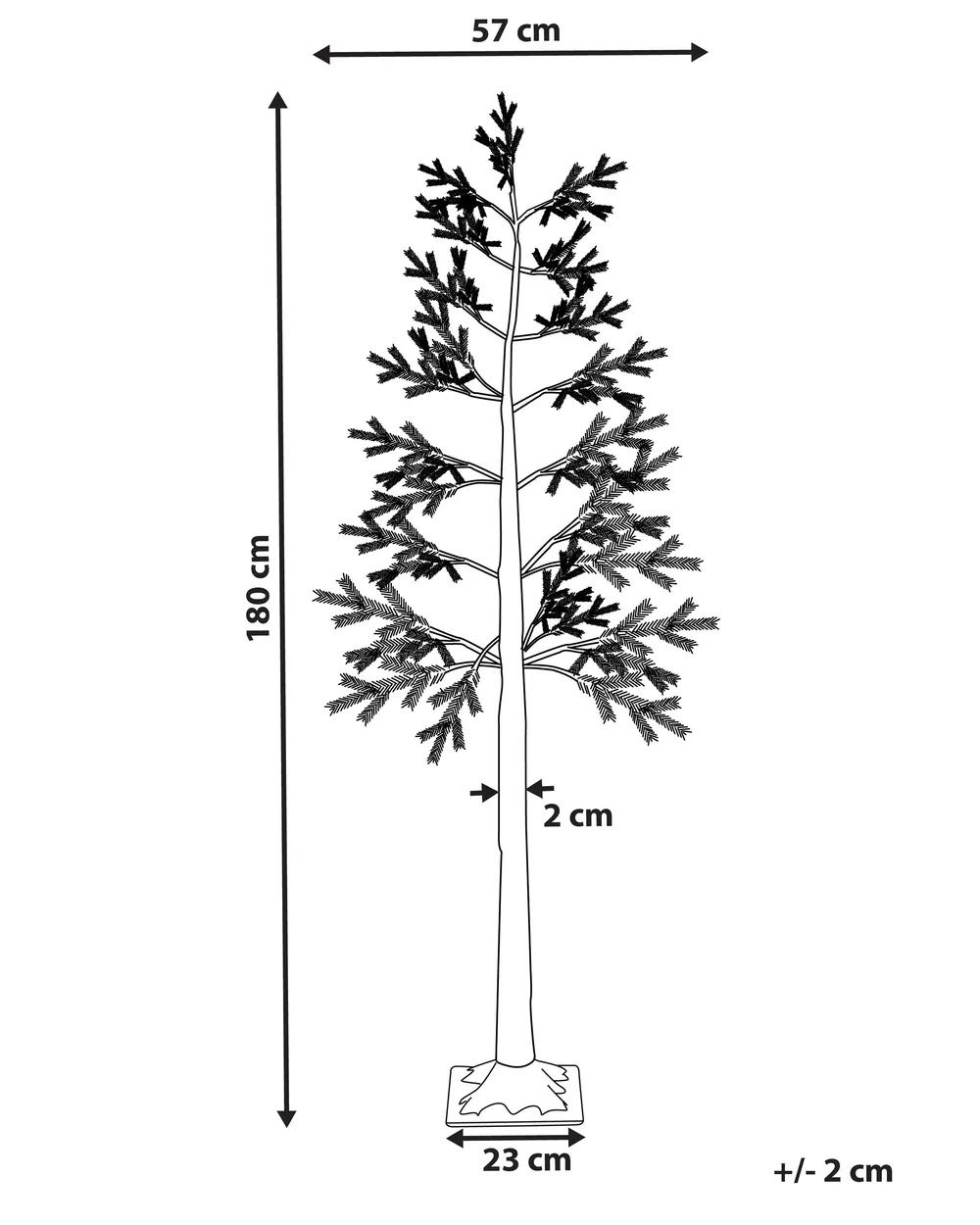 Gartendekoration LED ALBIONI 180 cm Baum Weiß_937673