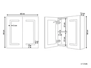 Bathroom Wall Mounted Mirror Cabinet LED MAZARREDO 60 cm 60 cm Black_905808
