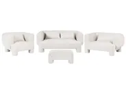 Sofa Set 6-Sitzer HOGBO mit Ottomane Stoff Weiß_1050039