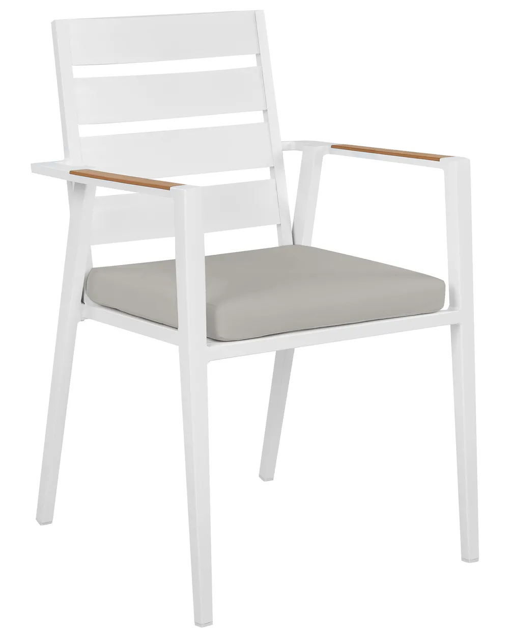 Set mit 4 Stühlen und Sitzkissen TAVIANO Metall Grau_922723