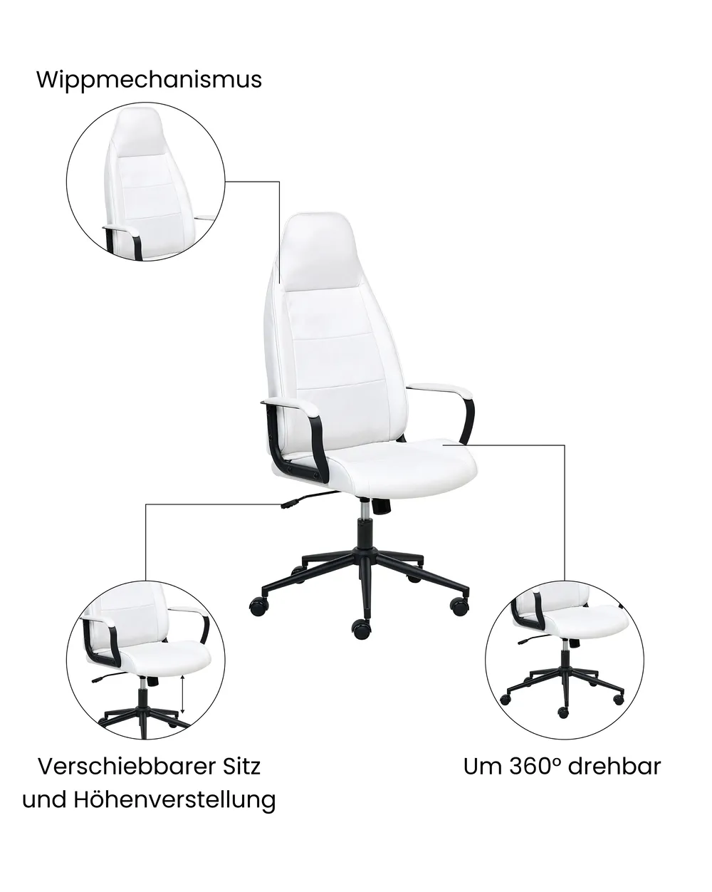 Bürostuhl REBEL Stoff Cremeweiß_1059695