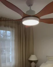 Deckenventilator mit Licht BARBET mit Fernbedienung LED Hellbraun_1065333